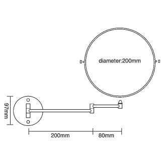 Настенное косметическое зеркало Frap F6108 хром